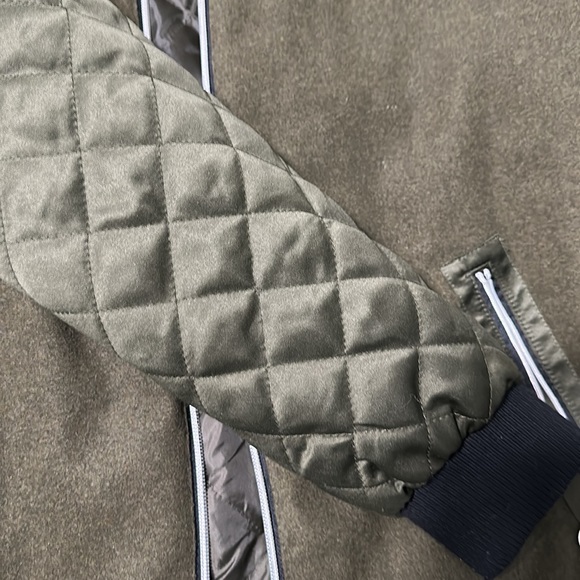 Olive Fall Puffer Sleeve Jacket - Picture 2 of 7